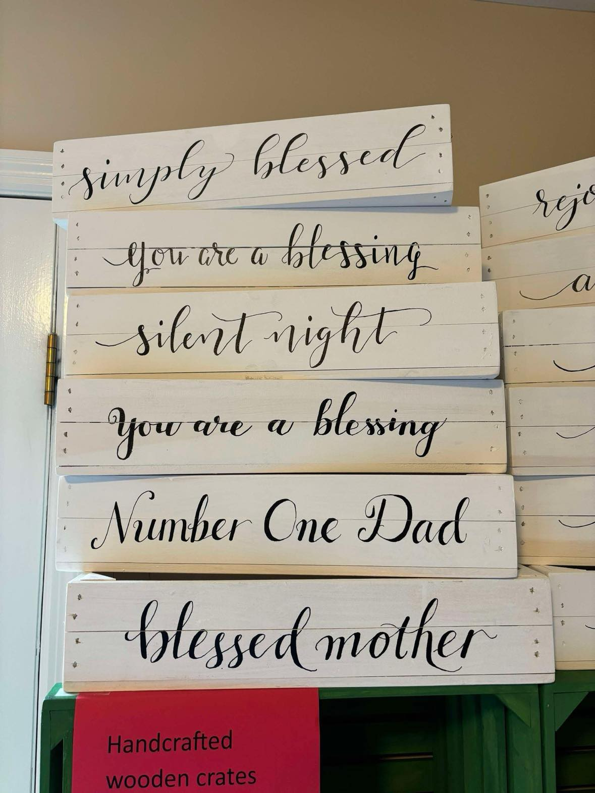 Handcrafted wooden crate signs, simply blessed, you are a blessing