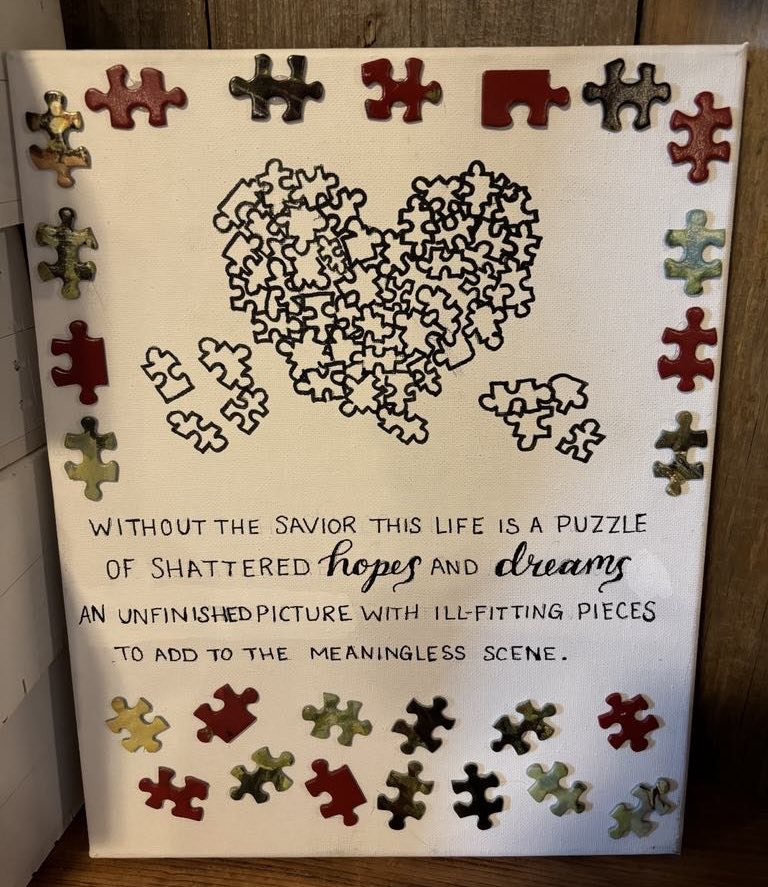 Without the Savior this life is a puzzle, art piece